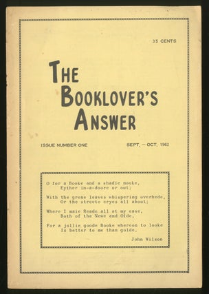Item #338623 The Booklover's Answer Issue Number One, Sept.-Oct. 1962