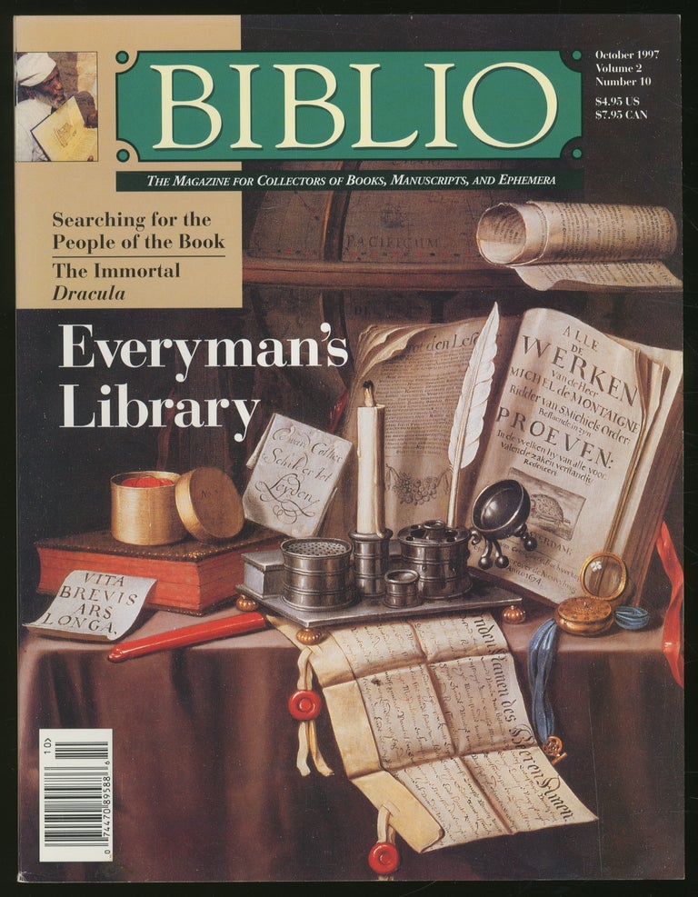 Item #339133 Biblio--The Magazine for Collectors of Books, Manuscripts and Ephemera Volume 2 Number 10 October 1997