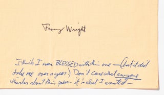 A Collection of Franz Wright Poems and Letters to a Fellow Poet