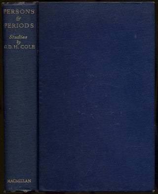 Item #339191 Persons & Periods: Studies. G. D. H. COLE