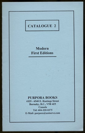 Item #339539 Purpora Books: Catalogue 2: Modern First Editions