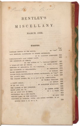 Bentley's Miscellany (March, April, May, 1839) [Bound with] Edmond Dantes and Ellen Wareham
