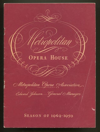 Item #340903 Madama Butterfly (Metropolitan Opera Program, Season 1949-1950). Licia ALBANESE