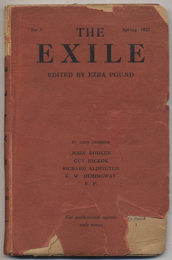 Item #341756 The Exile No. 1, Spring 1927. Ernest HEMINGWAY, Guy Hickok, Richard Aldington, John Rodker.