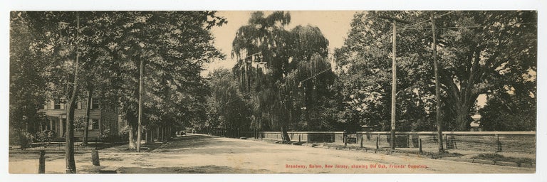 Item #342353 [Panoramic real photo postcard]: Broadway, Salem, New Jersey, showing Old Oak, Friends' Cemetery