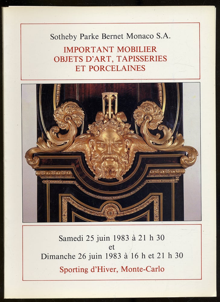 Item #342471 (Exhibition catalog): Important Mobilier Objets D'Art, Tapisseries Et Porcelaines