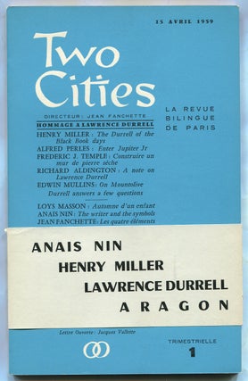 Item #342739 Two Cities – 1, 15 Avril 1959. Henry MILLER, Michael Baldwin, Serge Gavronsky,...
