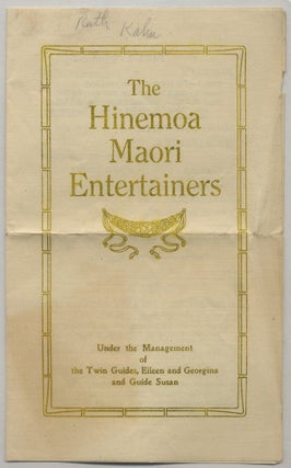 Item #342874 [Program]: The Hinemoa Maori Entertainers Under the Management of the Twin Guides,...