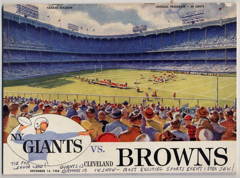 Program]: N.Y. Giants vs. Cleveland Browns. December 14, 1958