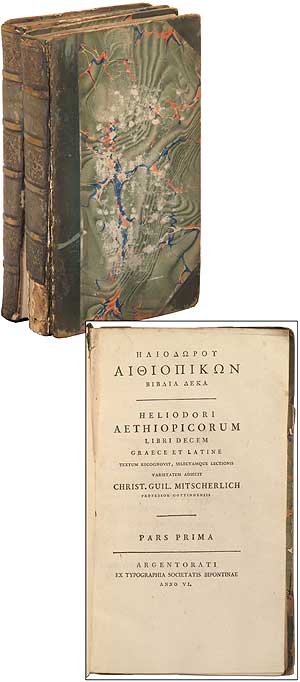 Item #343516 Heliodori Aethiopicorum Libri Decem [bound with] The Aethiopian History of Heliodorus (1686 or 87). of Emesa Heliodorus, Christoph Wilhelm Mitscherlich.
