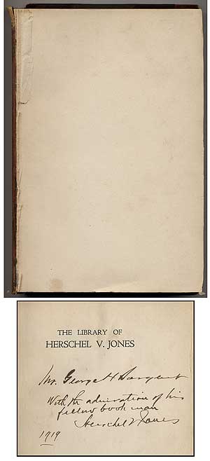 Item #343537 Catalogue of the Library of Herschel V. Jones. Herschel V. JONES.
