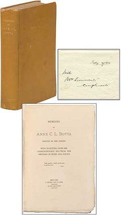 Item #344035 Memoirs of Anne C.L. Botta. Anne Charlotte Lynch BOTTA, Anna Leonowens
