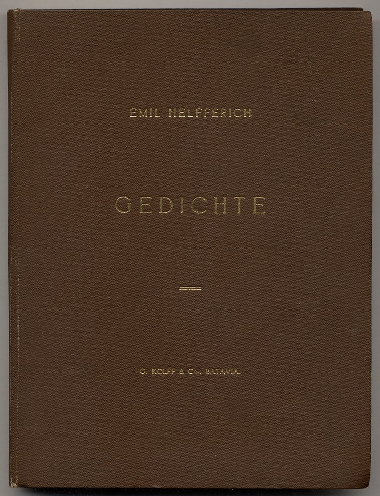 Item #344124 Gedichte. Emil HELFFERICH.