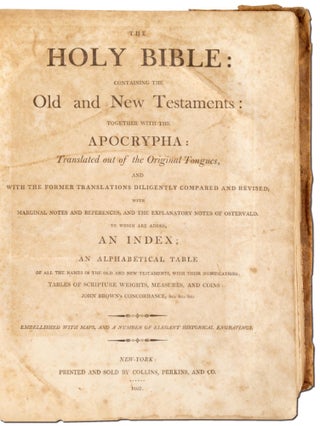 The Holy Bible: containing the Old and New Testaments [bound with] Practical Observations on the Old and New Testaments by Mr. Ostervald [and] A Brief Concordance by John Brown