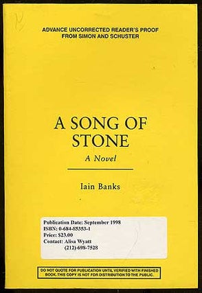 Item #344910 A Song of Stone. Iain BANKS