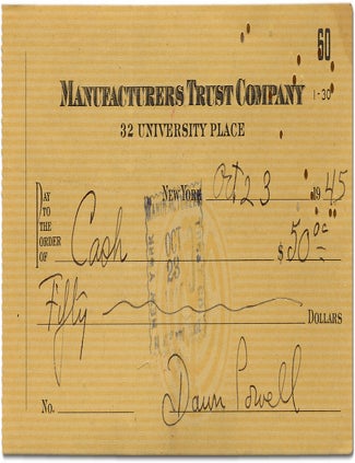 Bank Check Signed Twice by Dawn Powell. Dawn POWELL.