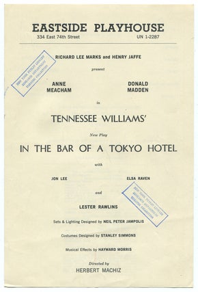 Item #346186 [Playbill, Broadsheet]: In the Bar of a Tokyo Hotel. Tennessee WILLIAMS