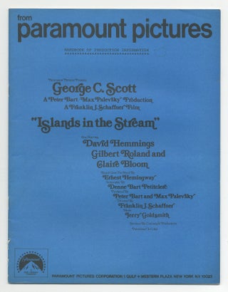 Item #349005 Islands in the Stream: Handbook of Production Information from Paramount Pictures....