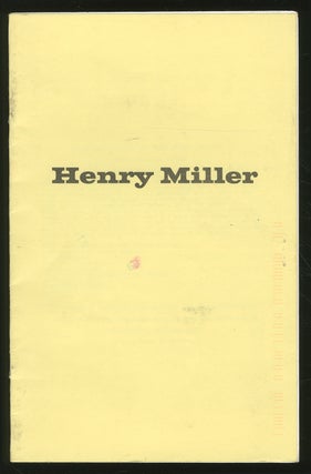 Item #349511 Ridge Books: Catalog 9: Henry Miller. Henry MILLER