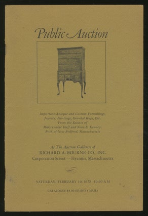 Item #350003 (Exhibition catalog): Public Auction: Important Antique and Custom Furnishings,...