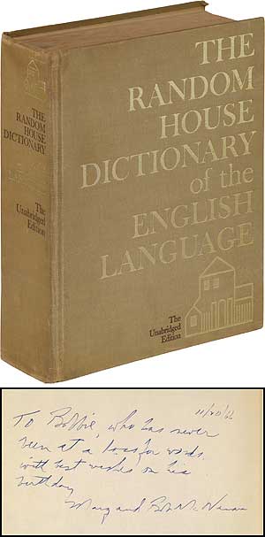 Item #350288 The Random House Dictionary of the English Language. Robert KENNEDY, Robert McNamara, Jess STEIN, Laurence Urdang.