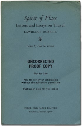 Item #350310 Spirit of Place: Letters and Essays on Travel. Lawrence DURRELL