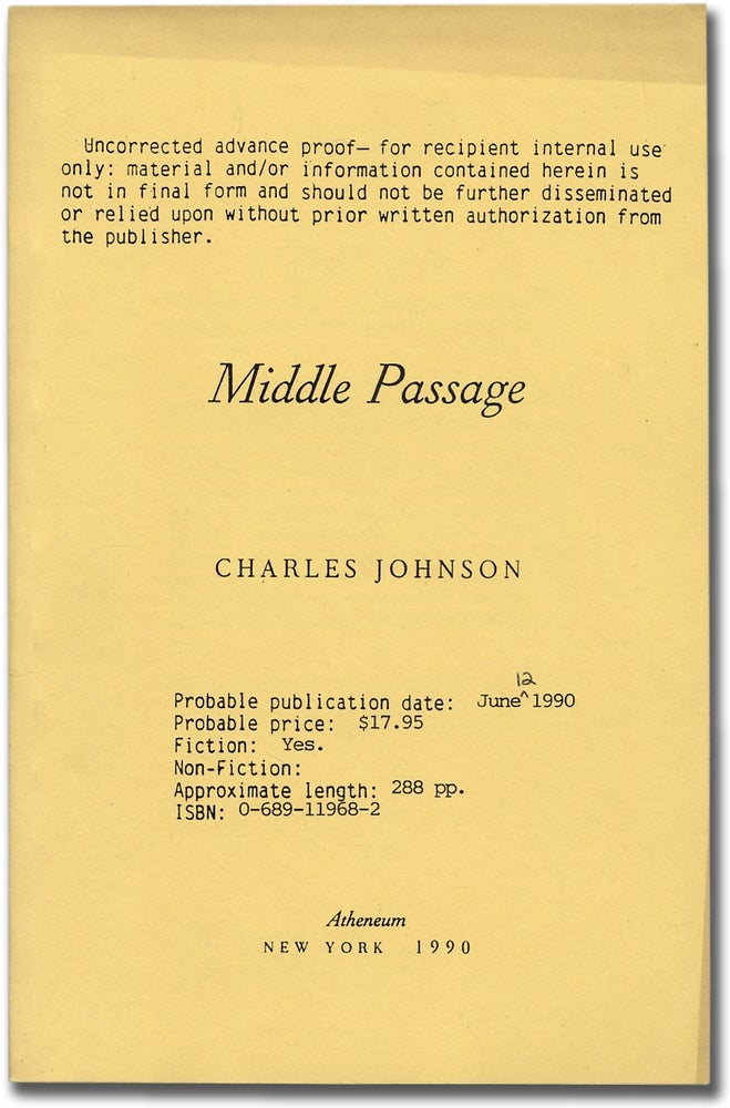 Item #350642 Middle Passage. Charles JOHNSON.