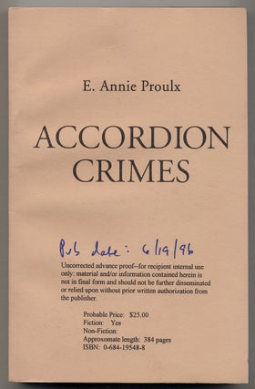 Item #351216 Accordion Crimes. E. Annie PROULX