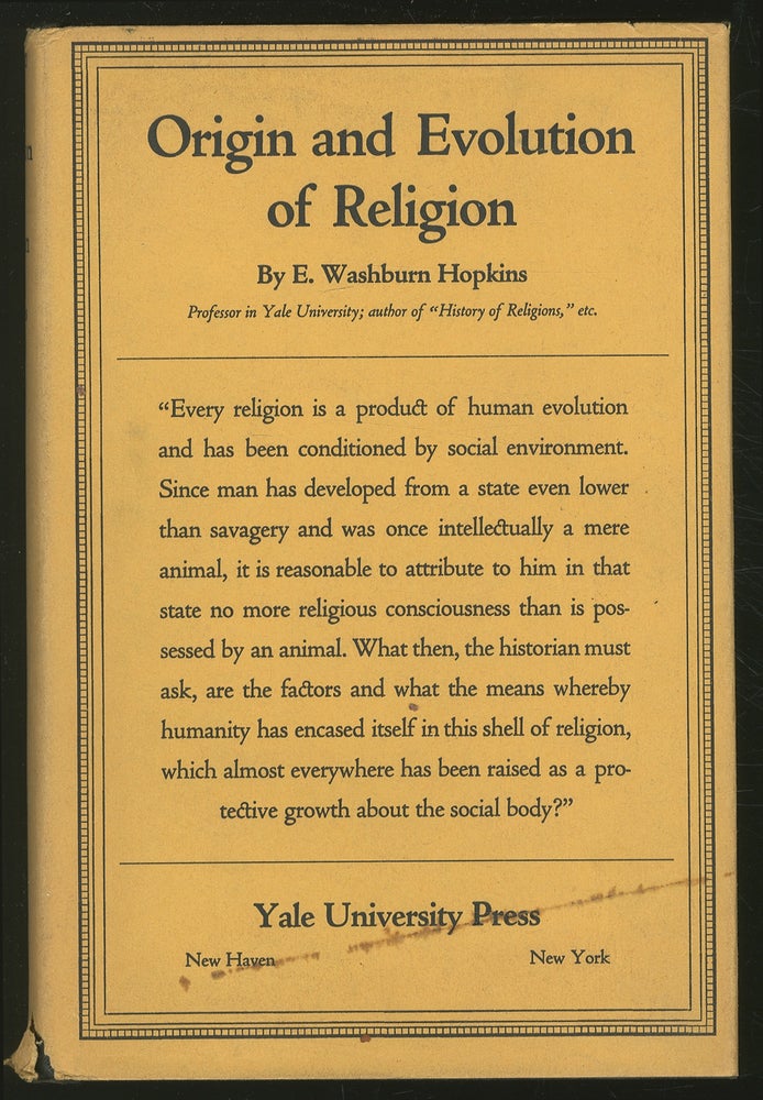 Item #352675 Origin and Evolution of Religion. E. Washburn HOPKINS.