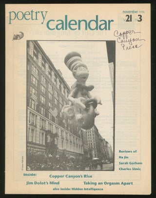 Item #353231 Poetry Calendar: November 1996, Volume 21, Number 3
