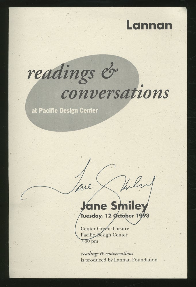 Item #353607 Readings & Conversations at Pacific Design Center. Jane SMILEY.