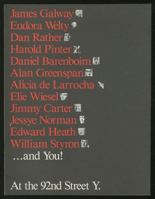 Item #354066 Poetry Center of 92nd Street Y: 1984-85 Season. Harold PINTER, William Styron, Elie...