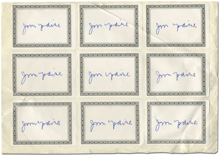 Item #356157 Sheets of Signed Labels. John UPDIKE.