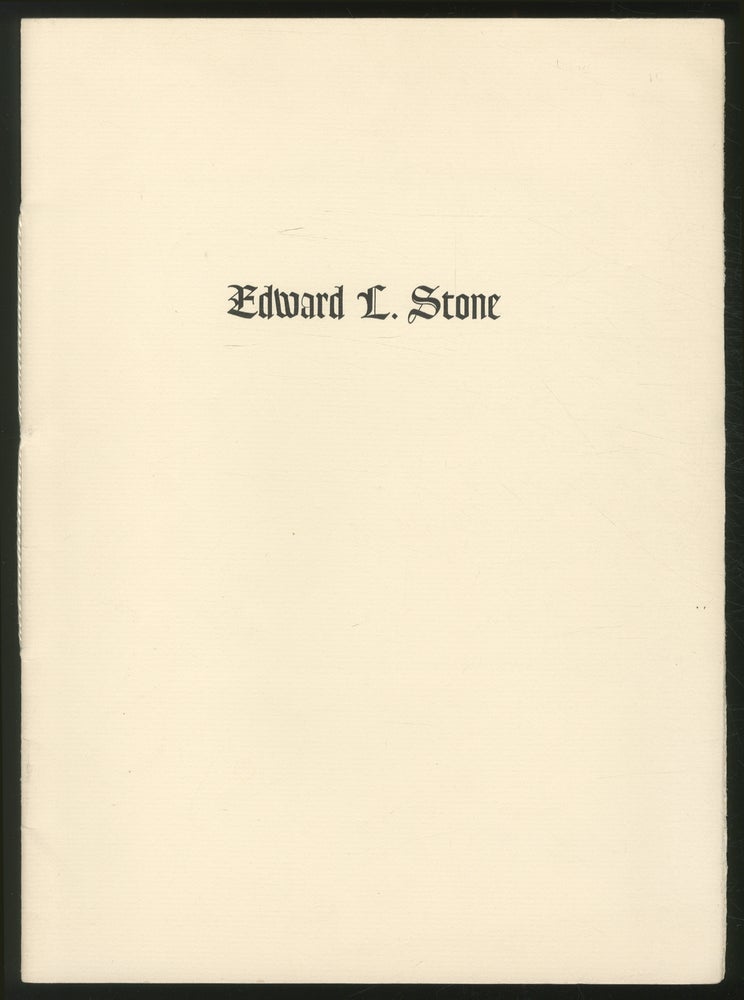 Item #357729 Memorial to Edward L. Stone 1864-1938