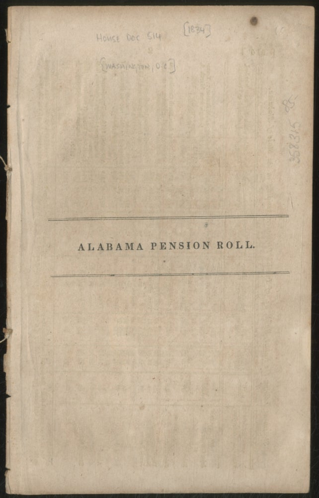 Item #358315 Alabama Pension Roll
