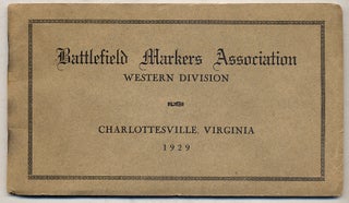 Item #358524 Battlefield Markers Association, Western Division, Charlottesville, Virginia, 1929