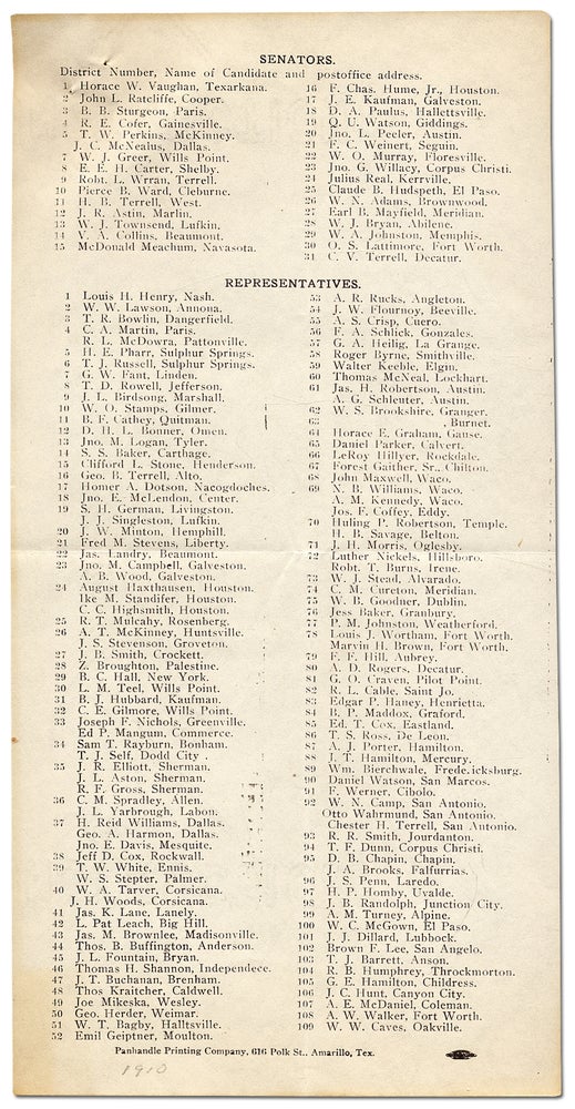 Item #359150 [Broadside]: Senators and Representatives