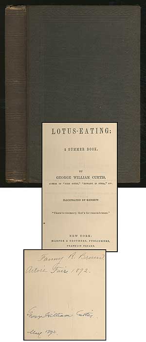 Item #35927 Lotus-Eating: A Summer Book. George William CURTIS.
