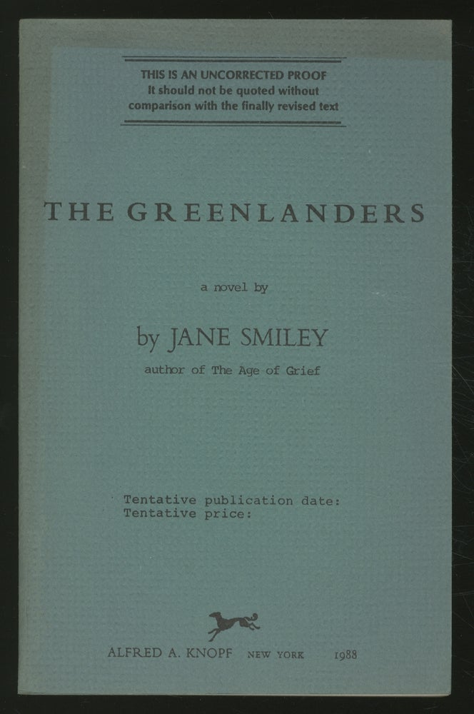 Item #362319 The Greenlanders. Jane SMILEY.