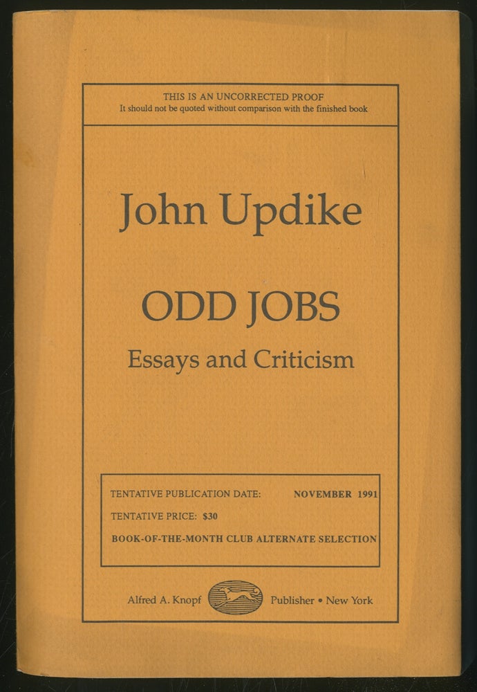 Item #362868 Odd Jobs: Essays and Criticism. John UPDIKE.