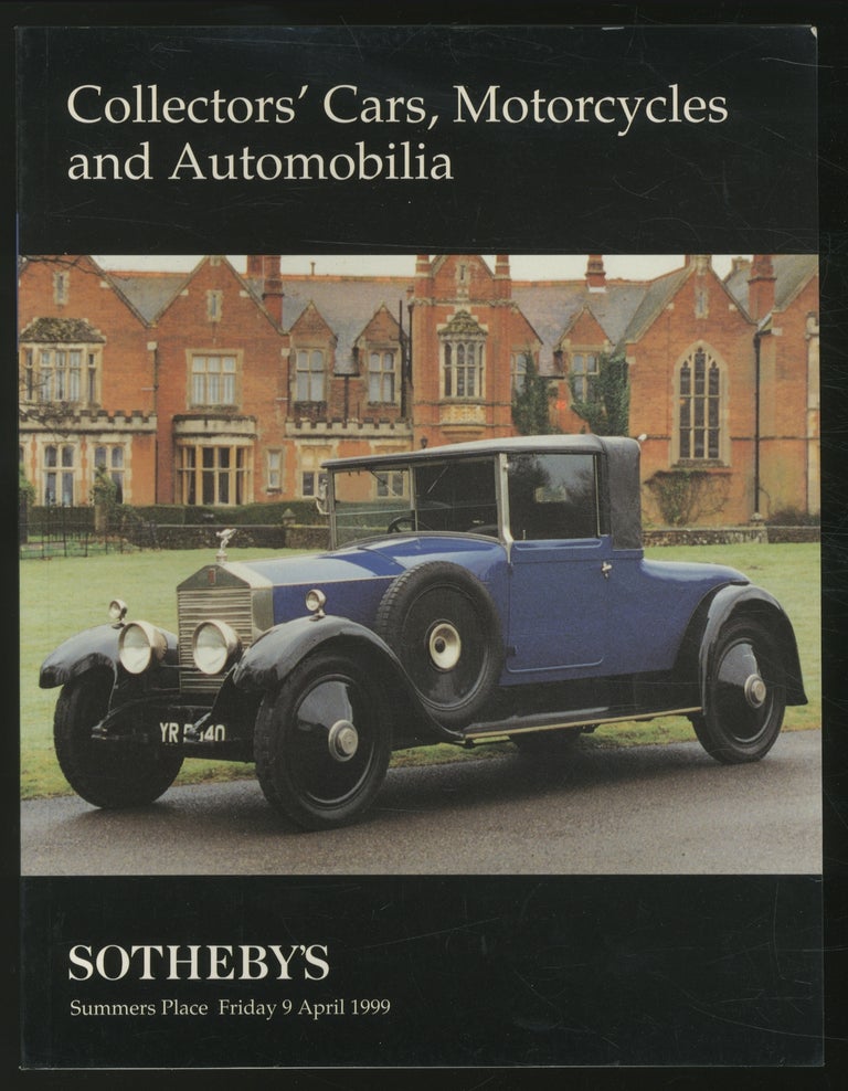 Item #363129 (Exhibition catalog): Sotheby's: Collectors' Cars, Motorcycles and Automobilia: April 9, 1999