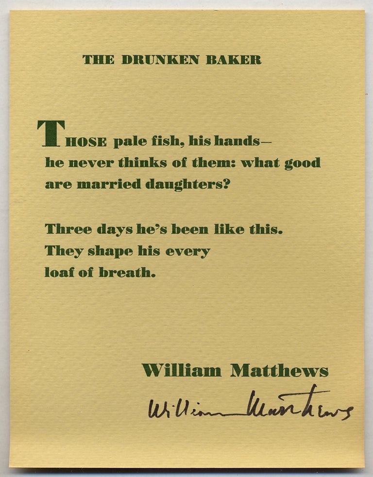Item #363888 [Postcard]: The Drunken Baker. William MATTHEWS.