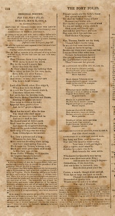 "A Song Supposed to have been written by the Sage of Monticello" [and five other satiric poems in]: The Port Folio, Enlarged (Volume 2: July, October-December, 1802)