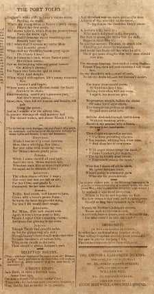 "A Song Supposed to have been written by the Sage of Monticello" [and five other satiric poems in]: The Port Folio, Enlarged (Volume 2: July, October-December, 1802)