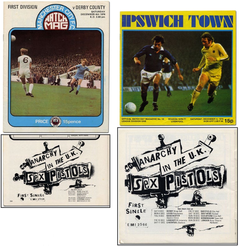 Item #364602 Two Football Magazines With Early Sex Pistols Advertisements. Sex Pistols.