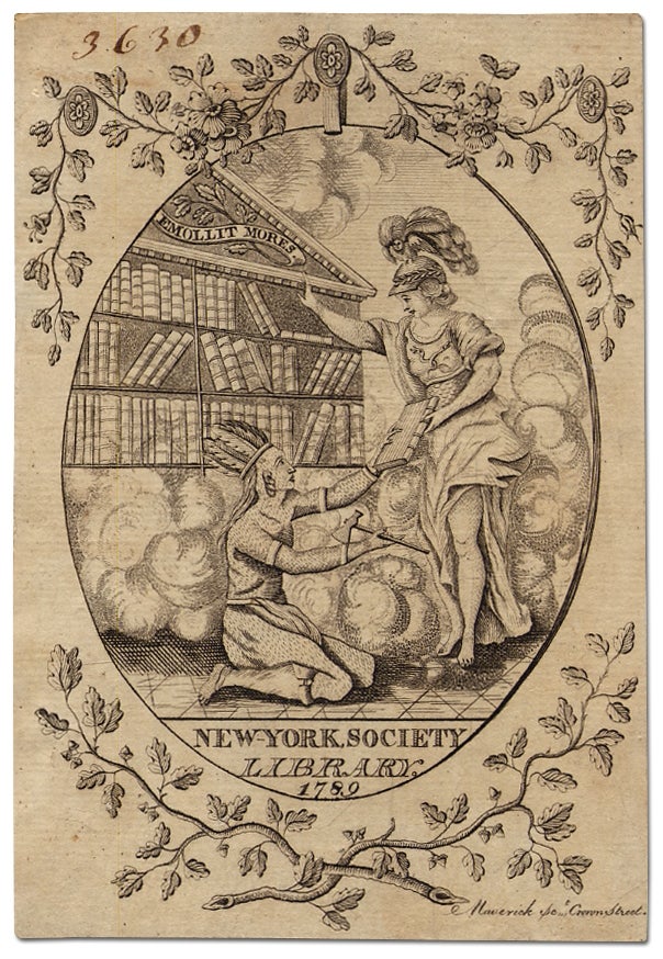 Item #364667 [Bookplate]: New York Society Library 1789. Peter Rushton MAVERICK.