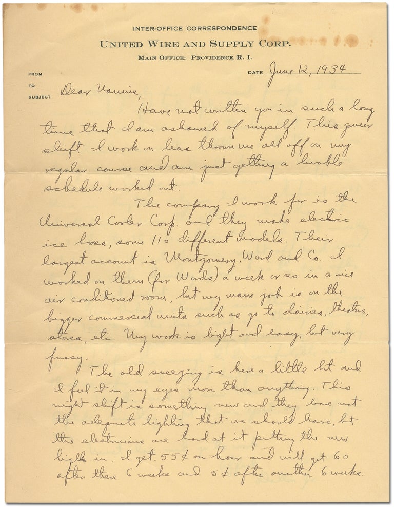Item #365192 Autograph Letter Signed from an African-American Factory Worker. Dalton GILKES, Jr.