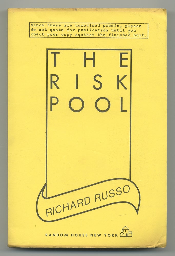 Item #365399 The Risk Pool. Richard RUSSO.
