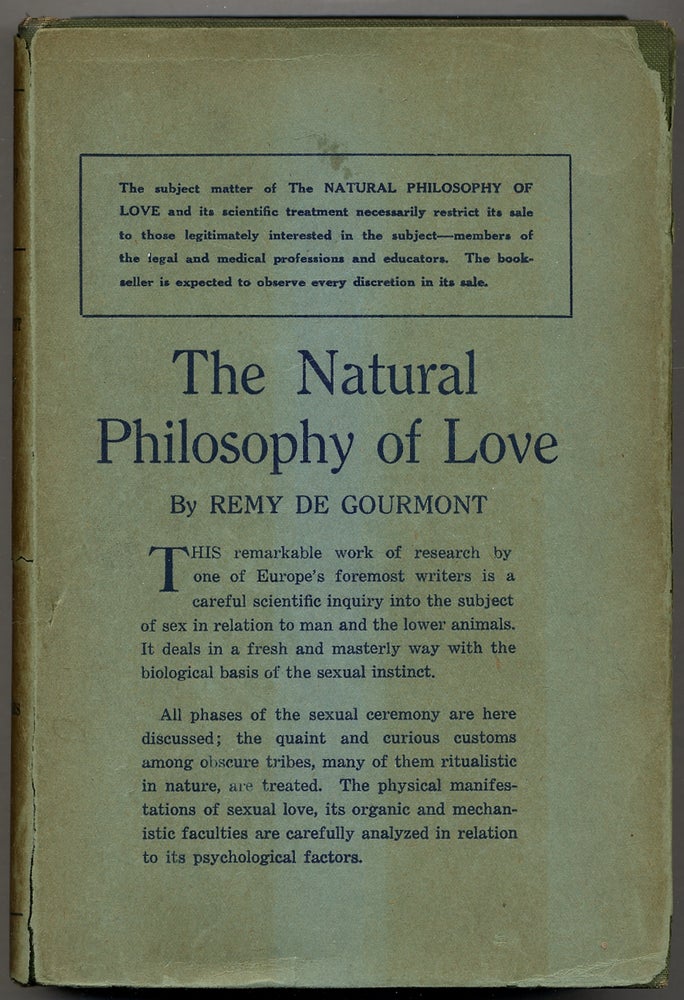 Item #365514 The Natural Philosophy of Love. Remy DE GOURMONT, Ezra Pound.