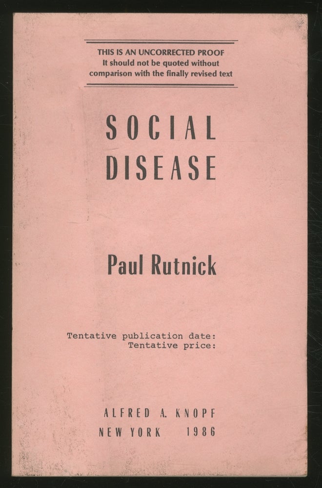 Item #366894 Social Disease. Paul RUTNICK, Rudnick.